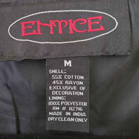 Vintage Art To Wear Bohemian Mixed Media Tee Black Animal Print Jacket Size M - Picture 7 of 7